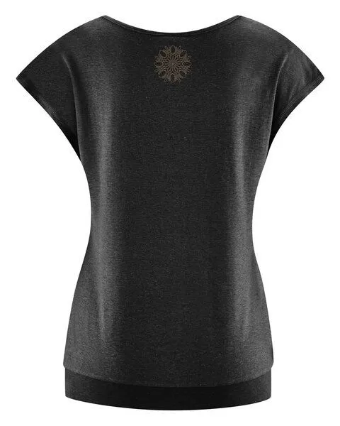 HempAge HempAge Damen Yoga T-Shirt Hanf/Bio-Baumwolle, Black(schwarz), – Produktbild 4 von 4