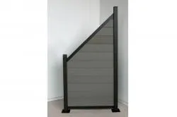 woodstore24 Bausatz WPC Zaun Schrägelement 90 cm (Breite) x 185 cm (Höhe) ohne Füllung mit Anfangs- und Abschlussleiste anthrazit – Produktbild 1 von 1