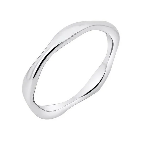 Eppi Eppi Silberner gewellter Ring Jax, Weiss, – Produktbild 1 von 2