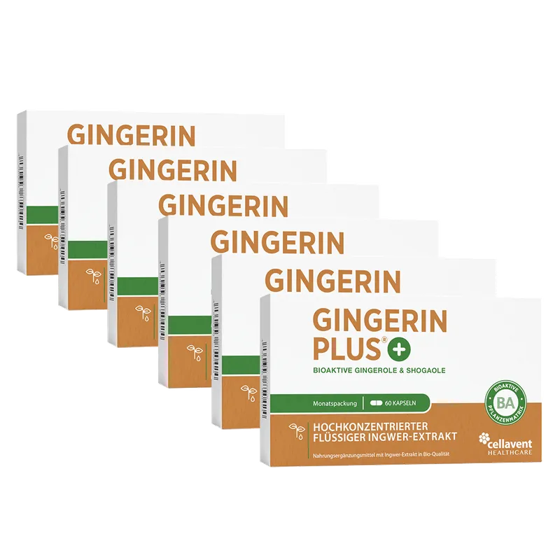Cellavent Healthcare Bioaktiver Ingwer-Extrakt - Gingerin PLUS 6 Monate – Produktbild 1 von 2