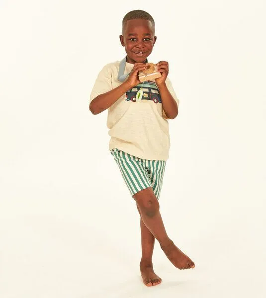 Sense Organics & friends in cooperation with GARY MASH Sense Organics & friends in cooperation with GARY MASH Kinder T-Shirt mit Applikation aus Biobaumwolle, Camper (beige), – Produktbild 4 von 4