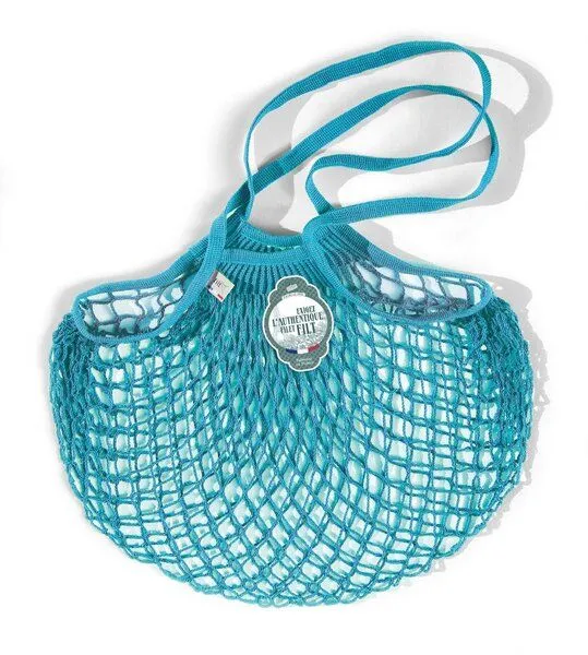 Filt Filt farbige Bio Netztasche Medium mit langem Henkel, Blau, – Produktbild 2 von 2