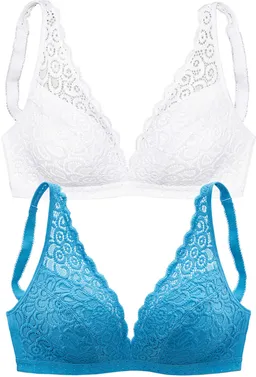 petite fleur by Lascana Bralette-BH rauchblau+weiß – Produktbild 1 von 1