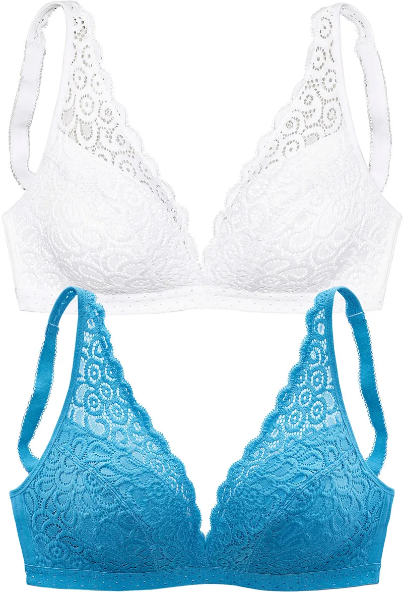 petite fleur by Lascana Bralette-BH rauchblau+weiß, Rauchblau+weiß, – Produktbild 1 von 2