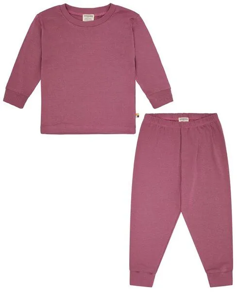 loud + proud loud + proud Babys & Kinder Schlafanzug, Pyjama Uni aus Feinripp, GOTS-zertifiziert, Grape(lila), – Produktbild 1 von 3