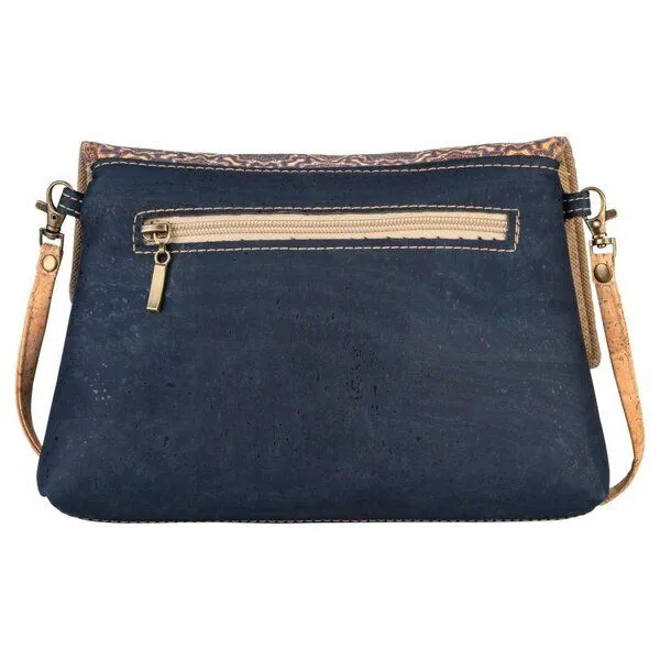 Kork-Deko Kork-Deko Kleine blaue Kork-Clutch – vegan, mit Reißverschluss & handgefertigt – Produktbild 4 von 5