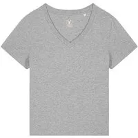 YTWOO YTWOO Damen V-Neck T-Shirt, Heather grey, – Produktbild 1 von 1
