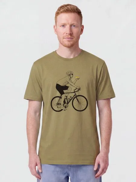 watapparel watapparel T-Shirt Unisex Fahrrad und Pizza, Faded olive, – Produktbild 2 von 2