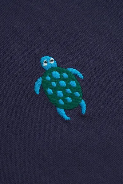 Natural Vibes Natural Vibes T-Shirt Schildkröte Bio GOTS | Blaues T-Shirt | Marineblaues T-Shirt | Herren Damen T-Shirt – Produktbild 4 von 4