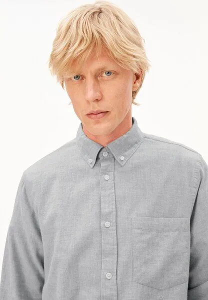 ARMEDANGELS ARMEDANGELS ARAAMO Herren Hemd aus Bio-Baumwolle, Silver melange, – Produktbild 2 von 3