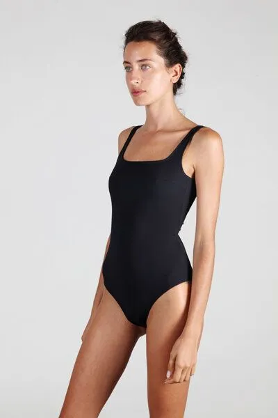 RENDL RENDL Swimsuit No.16 - schlichter Badeanzug mit geraden Trägern, Schwarz, – Produktbild 2 von 4