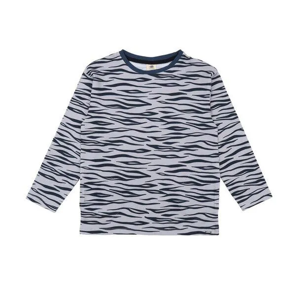 Walkiddy Kinder Langarmshirt GOTS zertifiziert – Grau mit Tigermuster, weich & bequem | von Walkiddy, Grau, – Produktbild 1 von 2