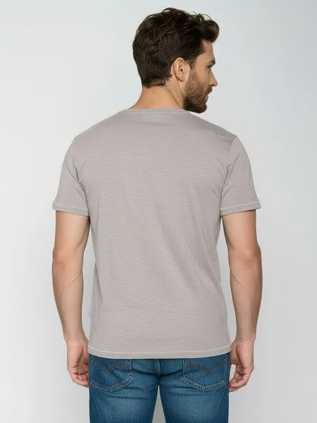 GreenBomb GREENBOMB Deer Lines Spice - Sportliches T-Shirt aus Bio-Baumwolle / hochwertiger Print / GOTS / Fair & Vegan, Grau (sandstone), – Produktbild 4 von 4