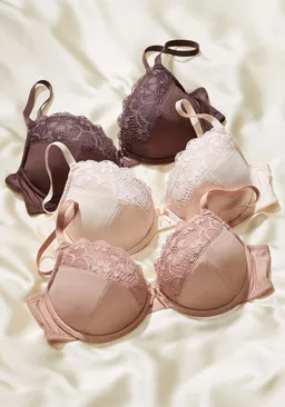 petite fleur by Lascana Push-up-BH schokobraun+toffee+puder – Produktbild 1 von 1