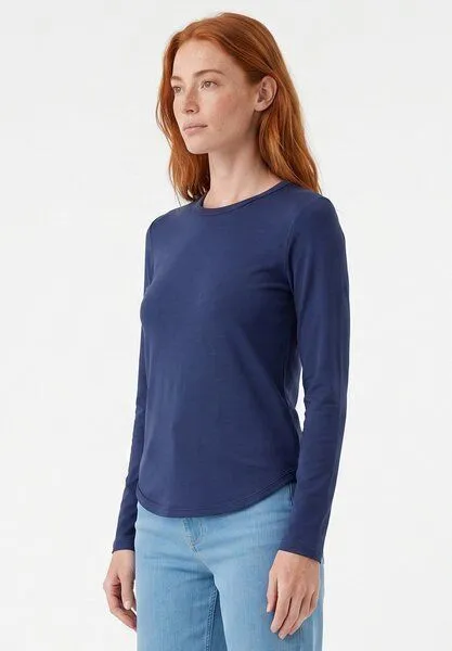 ORGANICATION ORGANICATION Slim-Fit-Longsleeve aus Bio-Baumwolle, Soft navy, – Produktbild 3 von 4