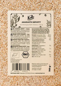 KoRo Gepuffter Bio Amaranth 6 x 700 g – Produktbild 1 von 1