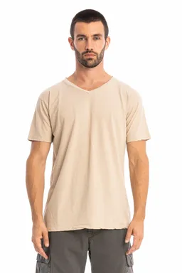 RAVENS VIEW IBIZA RAVENS VIEW IBIZA Herren vegan T-Shirt Azure V-Ausschnitt Wüstensand – Produktbild 1 von 1