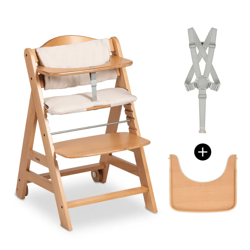 Hauck Beta+ Evolutionärer Hochstuhl mit Kissen und Tablett - Natural, Natural, – Produktbild 1 von 1