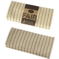 weltPartner weltPartner Geschirrtücher mit schmalen Streifen aus Bio-Baumwolle, 2er-Set, Naturweiß/wiesengrün (grün), – Produktbild 1 von 1