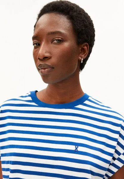 ARMEDANGELS ARMEDANGELS IDAARA STRIPE Damen Bio-Baumwoll Mix, White-lapis blue, – Produktbild 2 von 3
