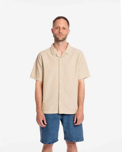 MATONA Matona Kurzärmeliges Hemd | Bowling Shirt | aus Bio-Baumwolle | GOTS-zertifiziert, Sand, – Produktbild 1 von 4