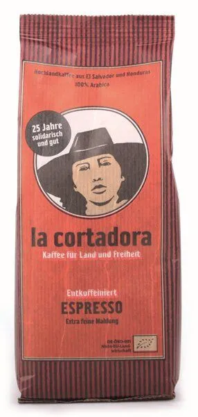 El Puente El Puente Cortadora Bio-Espresso gem. 200 g entkoffeiniert | Fair Trade | Bio-zertifiziert | Vegan | Glutenfrei, Mehrfarbig, – Produktbild 1 von 1