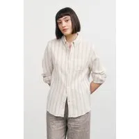 Rotholz Rotholz Damen vegan Hemd Musselin Beige Gestreift – Produktbild 1 von 1