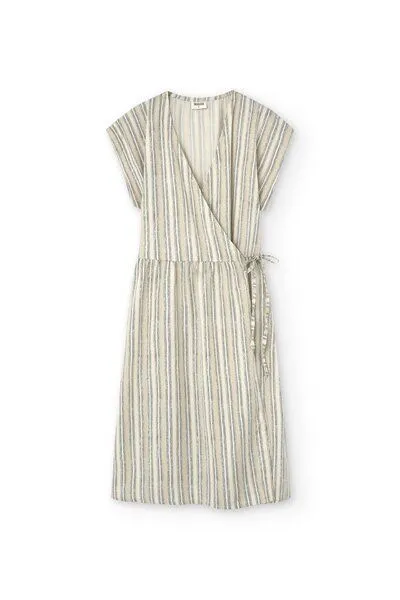 TIRALAHILACHA TIRALAHILACHA Hira Tencel wrap midi dress, Gelb, – Produktbild 4 von 4