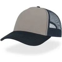 Atlantis Headwear Atlantis Headwear Freizeit-Truckercap aus recyceltem Polyester-Segeltuch, Grau/navy, – Produktbild 1 von 1