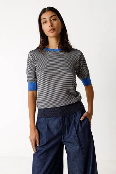 SKFK SKFK Strickpullover MUIKE, Navy, – Produktbild 1 von 3
