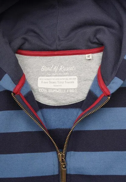 Band of Rascals Band of Rascals Striped Zip Hooded, Navy-blue, – Produktbild 2 von 3