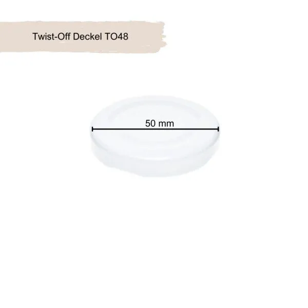 mikken mikken 20 Ersatzdeckel TO48 Ø 5 cm für Glasflaschen Twist-Off Schraubdeckel, Weiss, – Produktbild 2 von 3