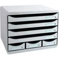 Exacompta Exacompta Schubladenbox Storebox "Office", DIN A4+, 6 Schubladen offen, lichtgrau – Produktbild 2 von 2
