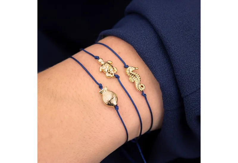 Bow & Hummingbird Bow & Hummingbird Armband auf Karte - Seepferdchen - Untertauchen, Blau, – Produktbild 6 von 8