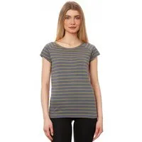 FellHerz FellHerz Damen T-Shirt Bio & Fair & Vegan, Striped thunder-olive, – Produktbild 1 von 1