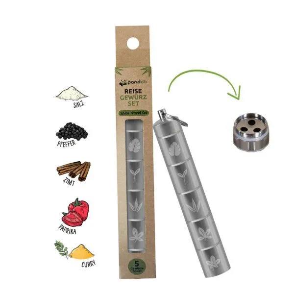 pandoo pandoo Reisegewürz Set aus Aluminium mit Streuaufsatz – Produktbild 2 von 4