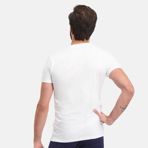 Bamboo Basics Bamboo Basics Rundhals T-Shirt RUBEN aus Bambusviskose / Biobaumwolle (2er Pack), Weiß, – Produktbild 3 von 4