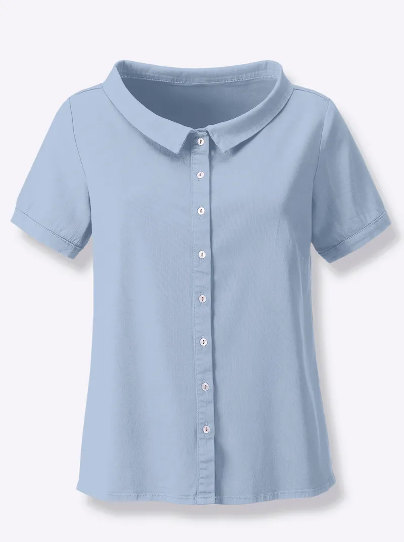 heine Jeansbluse eisblau, Eisblau, – Produktbild 1 von 2