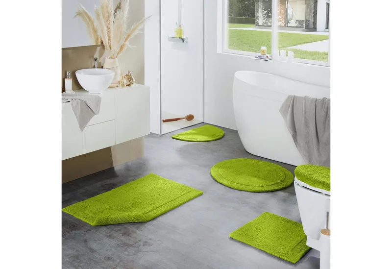 Erwin Müller WC-Deckelbezug WC-Deckelbezug "Stuttgart", Höhe 15 mm, mit Schnürung:, Uni, Grün, – Produktbild 3 von 4