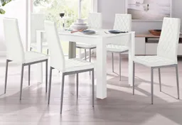 OTTO home Essgruppe Tisch, Stuhl, (Set, 5-tlg., 5tlg. Set. Tisch 120 cm plus 4 Stühle), Tisch 120 cm, 4 Stühle in Lederoptik – Produktbild 1 von 1