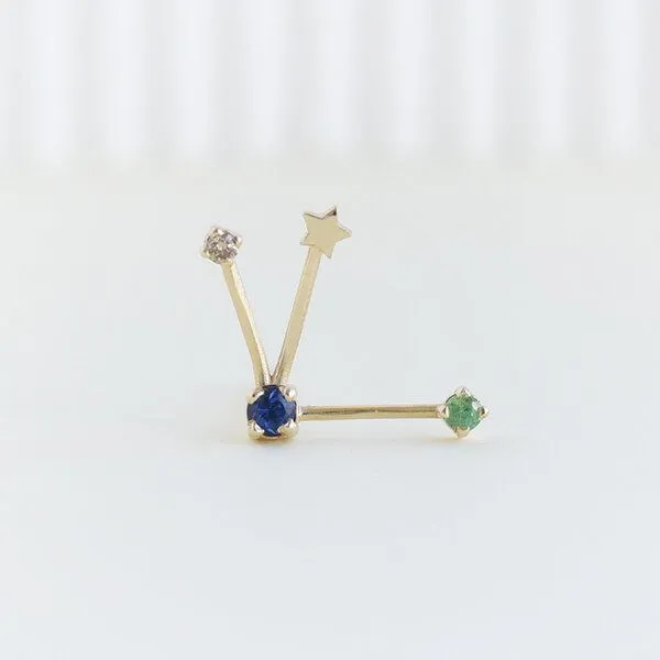 Eppi Eppi Goldener Ohrring mit Sternzeichen Taurus, Gold, – Produktbild 1 von 4