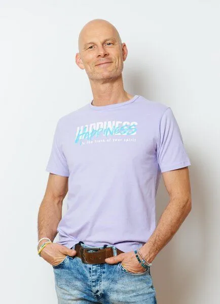 SPARKLES OF LIGHT SPARKLES OF LIGHT Yoga Shirt | HAPPINESS, Lila, – Produktbild 1 von 2