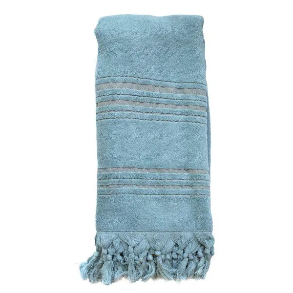 Karawan authentic Karawan authentic Hamamtuch Fouta dolce aus Biobaumwolle, 170 x 90 cm, Aigue-marine (blau), – Produktbild 1 von 2