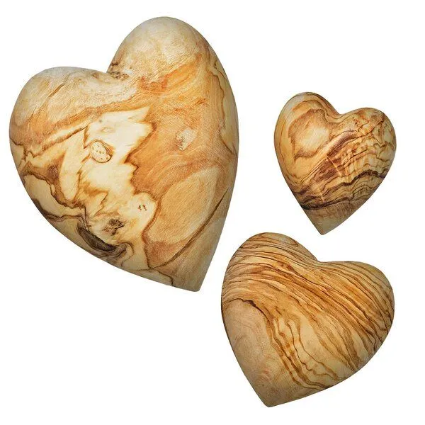 NATUREHOME NATUREHOME Olivenholz Herz Handschmeichler - Holzherz 10 cm aus Massivholz, Handgefertigt, Unikat, Deko & Geschenk zu Muttertag, Valentinstag & Weihnachten – Produktbild 7 von 7