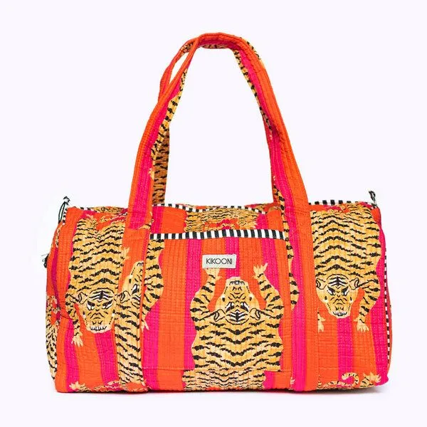 KIKOONI KIKOONI handgefertigte große Baumwolltasche "K. Shopper", Poppy tiger, – Produktbild 1 von 4