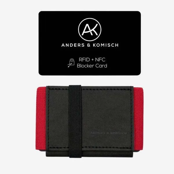 ANDERS & KOMISCH ANDERS & KOMISCH Kleiner Geldbeutel mit RFID & NFC Schutz - MINI CLASSIC Bundle, Schwarz/rot, – Produktbild 1 von 4