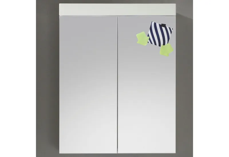 welltime Spiegelschrank Avena Badezimmerschrank wahlweise mit Aufsatzleuchte - (B/T/H) 60/17/77 cm, Weiß, – Produktbild 1 von 4