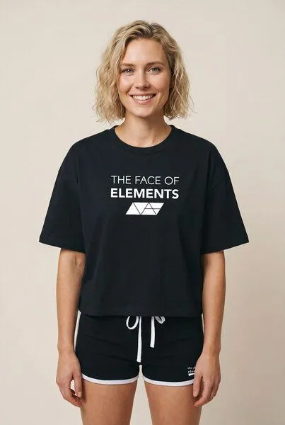 THE FACE OF ELEMENTS The Face of Elements Bold - Relaxed Boxy Fit T-Shirt aus Bio-Baumwolle, Black (schwarz), – Produktbild 2 von 3