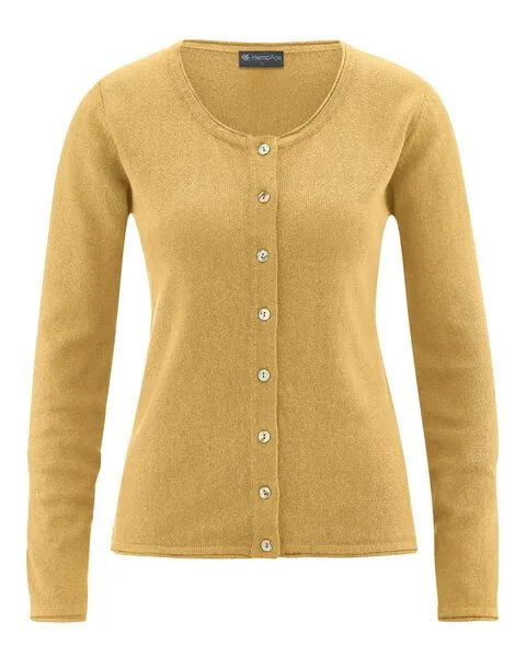 HempAge HempAge Damen Cardigan Carina, Dijon gelb, – Produktbild 3 von 4