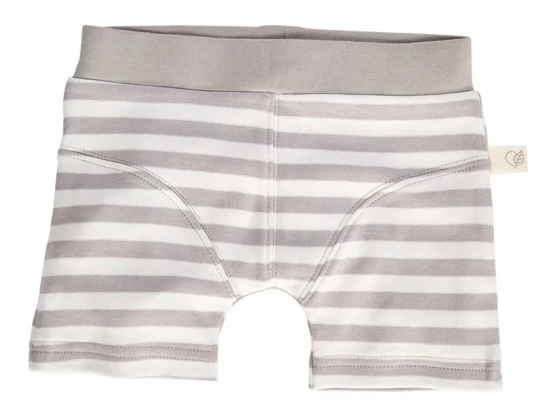 HANS NATUR Jungen Boxershorts Bio-Baumwolle grau-off white Gr.122/128, Mehrfarbig, – Produktbild 1 von 2